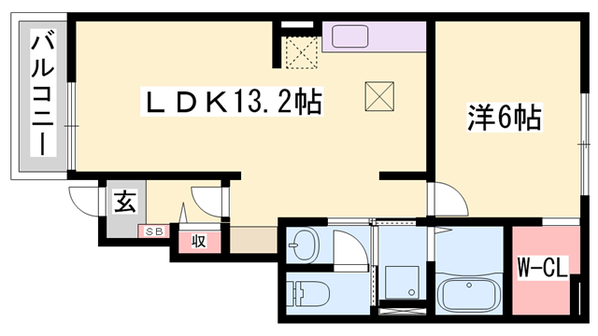グランペール古賀ⅢBの物件間取画像